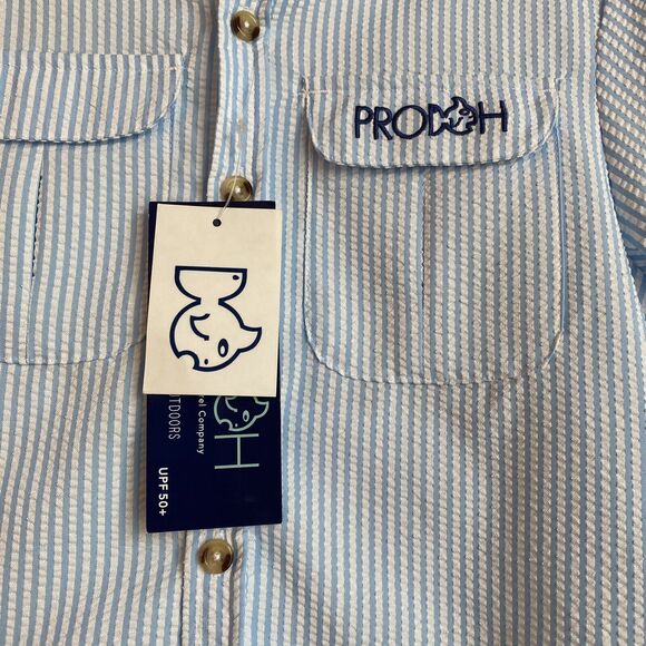 NWT White‎ and Blue  Prodoh Founders Kids Vented Fishing Shirt Size 12 - Picture 3 of 10